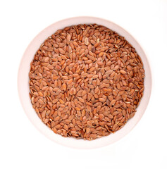 linseeds, flax seed over white background