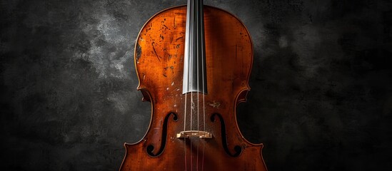 Serene Cello: An Enchanting Isolated Instrument on a Captivating Black Background - obrazy, fototapety, plakaty