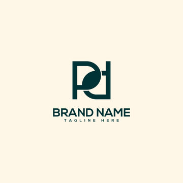 Creative unique monogram letter PD DP logo design template. Initials Business logo.