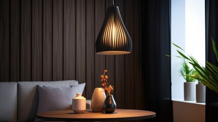 Illuminate luxury living! Invest in modern elegance with an isolated black decorative lamp.