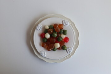Hand-Made Caramel Candy on white background