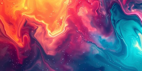 Abstract Organic Liquid Illustration: A Burst Of Vibrant Colors, Ideal For Wallpaper Designs And Ample Copy Space. Сoncept Abstract Floral Art: Blooming Beauties, Nature Inspired Masterpieces