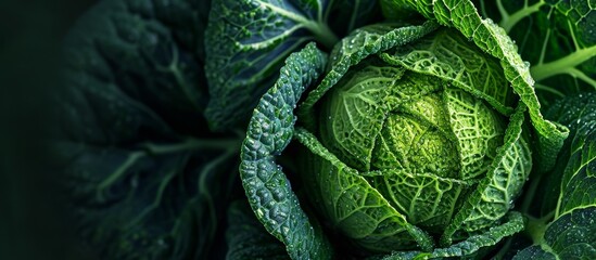 Fototapeta premium Close up Macro View of Fresh Cabbage