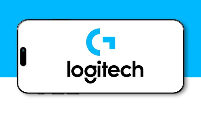 Istanbul, Turkey - 25 January 2024: Logitech brand logo on smartphone screen. Logitech is a global tech computer accessories brand. Illustrative Editorial.