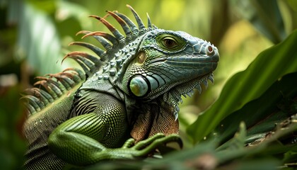 Fototapeta premium an iguana with a lot of spikes on its shoulder