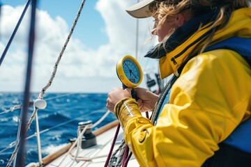 Seafaring Expertise: A Sailor's Hand Determines Wind Direction in Captivating Shot