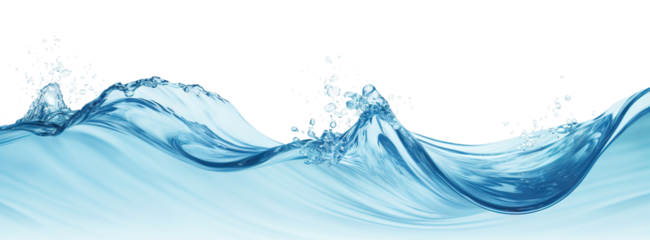 Dynamic wave of sea water, cut out