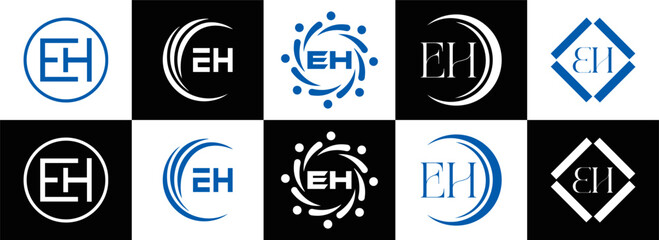 EH logo. E H design. White EH letter. EH, E H letter logo design. Initial letter EH linked circle uppercase monogram logo. E H letter logo vector design. top logo, Most Recent, Featured,