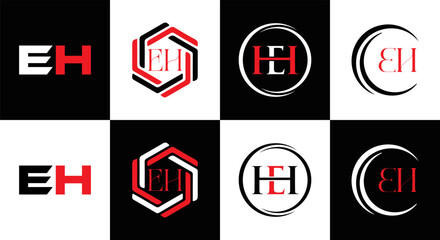 EH logo. E H design. White EH letter. EH, E H letter logo design. Initial letter EH linked circle uppercase monogram logo. E H letter logo vector design. top logo, Most Recent, Featured,