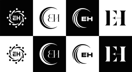 EH logo. E H design. White EH letter. EH, E H letter logo design. Initial letter EH linked circle uppercase monogram logo. E H letter logo vector design. top logo, Most Recent, Featured,