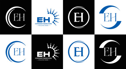 EH logo. E H design. White EH letter. EH, E H letter logo design. Initial letter EH linked circle uppercase monogram logo. E H letter logo vector design. top logo, Most Recent, Featured,