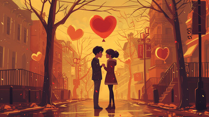Illustration love and happiness