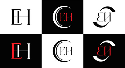 EH logo.  design. White EH letter. EH,  letter logo design. Initial letter EH linked circle uppercase monogram logo.  letter logo vector design. top logo, Most Recent, Featured,