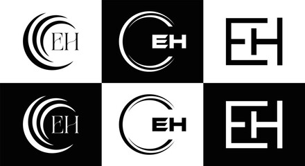 EH logo.  design. White EH letter. EH,  letter logo design. Initial letter EH linked circle uppercase monogram logo.  letter logo vector design. top logo, Most Recent, Featured,