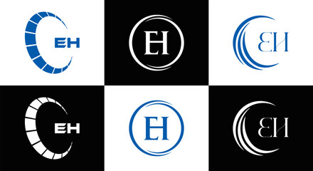 EH logo.  design. White EH letter. EH,  letter logo design. Initial letter EH linked circle uppercase monogram logo.  letter logo vector design. top logo, Most Recent, Featured,