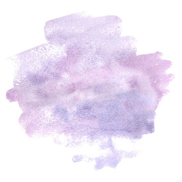 Watercolor abstract pink vaiolet stain smoke, cloud. Isolated hand drawn illustration pastel splashes, blob ink paint. Template for backdrop, card, packaging, textile and sticker, sales, advertising