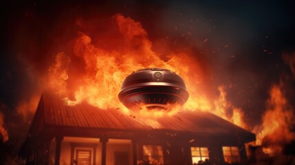 Guardian of Safety: Smoke Detector and Fire Alarm in Action. A Lifesaving Shield Against Emergencies with Ample Copy Space
