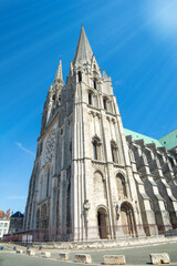 Fototapeta premium Chartres cathedral of our Lady, France - gothic style landmark