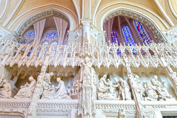 Cathedral of Our Lady of Chartres; France - gothic style landmark - obrazy, fototapety, plakaty