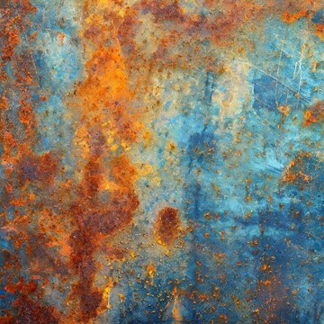 Bioluminescent Palette: Grunge Texture of Rusty Steel in Soft Colors © Iuliia