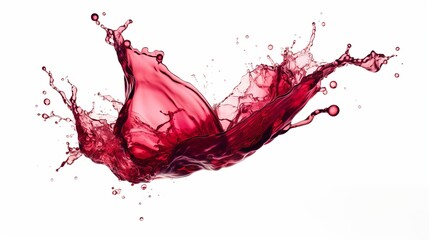A splash of red wine that is isolated on white