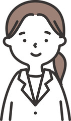 ほほえむ白衣を着た女性のイラスト