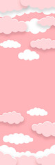 Pink sky background. Valentine's day concept. Vector illustration, banner. Copy space.