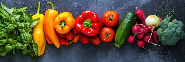 Fototapeta na wymiar Colorful fruits and vegetables for harvest season