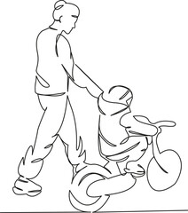 woman with child on bicycle