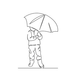 small child with umbrella
