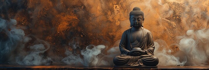 Buddha statue with copy space 