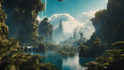 Floating Mountains of Pandora, towering floating mountains on a fictional exoplanet