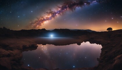 Galactic Core Panorama, a panoramic view of the Milky Way's galactic core, filled with colorful star