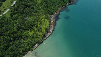 Fototapeten Vista aérea praia paradisíaca em Ubatuba Brasil © Cleber