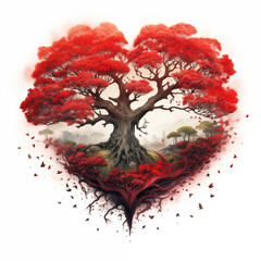 love tree heart shape abstract