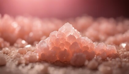 Pink Himalayan Salt, coarse grains of pink Himalayan salt, their unique color and crystalline - Powered by Adobe
