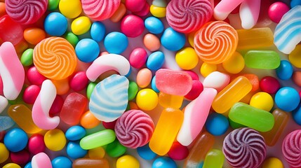 An arrangement of candy that is arranged in different colors.
