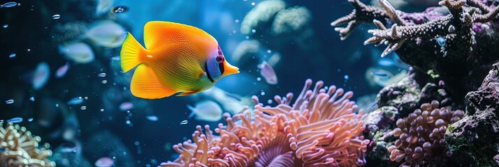 Naklejka premium Tropical fish in an aquarium