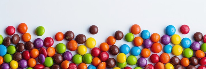 Colorful sweet candy treats - a rainbow of tasty candies