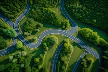 highway in the mountains - Powered by Adobe