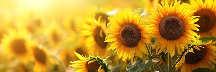 Colorful yellow sunflowers