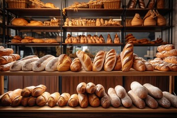 Bread and rolls stalls - obrazy, fototapety, plakaty