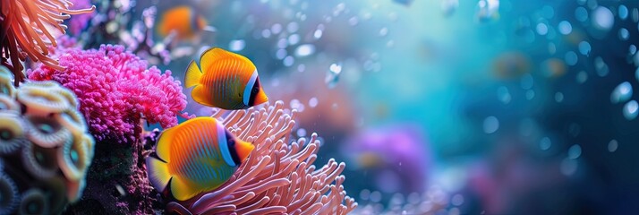 Tropical fish in an aquarium - obrazy, fototapety, plakaty