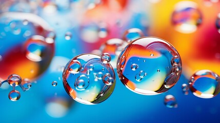 Bubbles that are colored in the water.