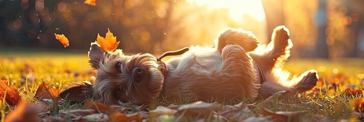 Animal (dog) laying out in the warm summer sun - obrazy, fototapety, plakaty