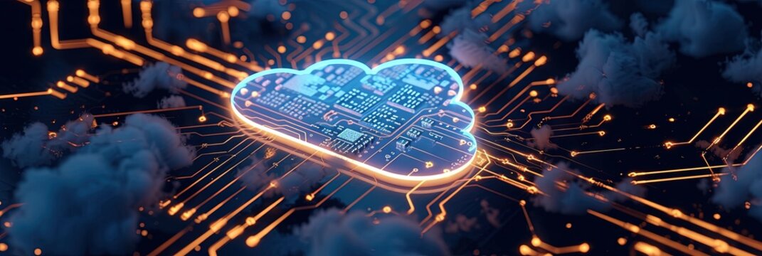 Cloud computing and data concept for saas