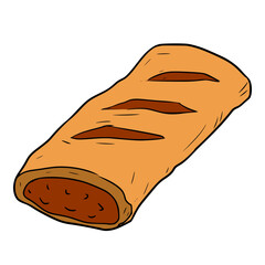 delicious sausage roll illustration vector
