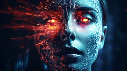 In the future, computer graphics will show a glowing human face.