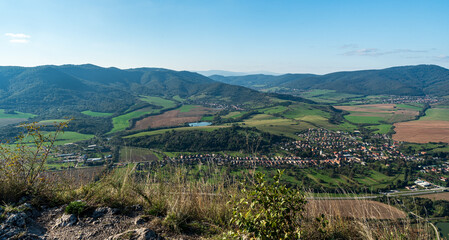 View from Brzotinska skala viewpoint in Slovensky kras national park in Slovakia - obrazy, fototapety, plakaty