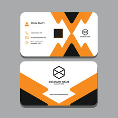 modern business card circles orange yellow navy corporate design